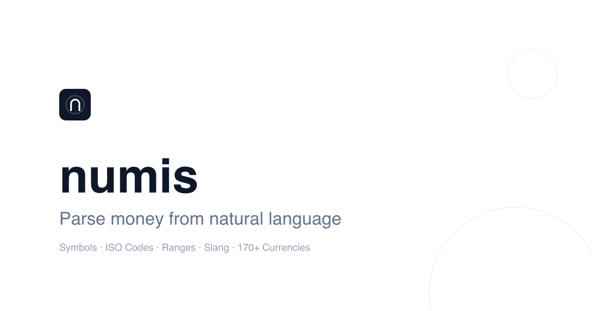 numis — natural-language monetary parser